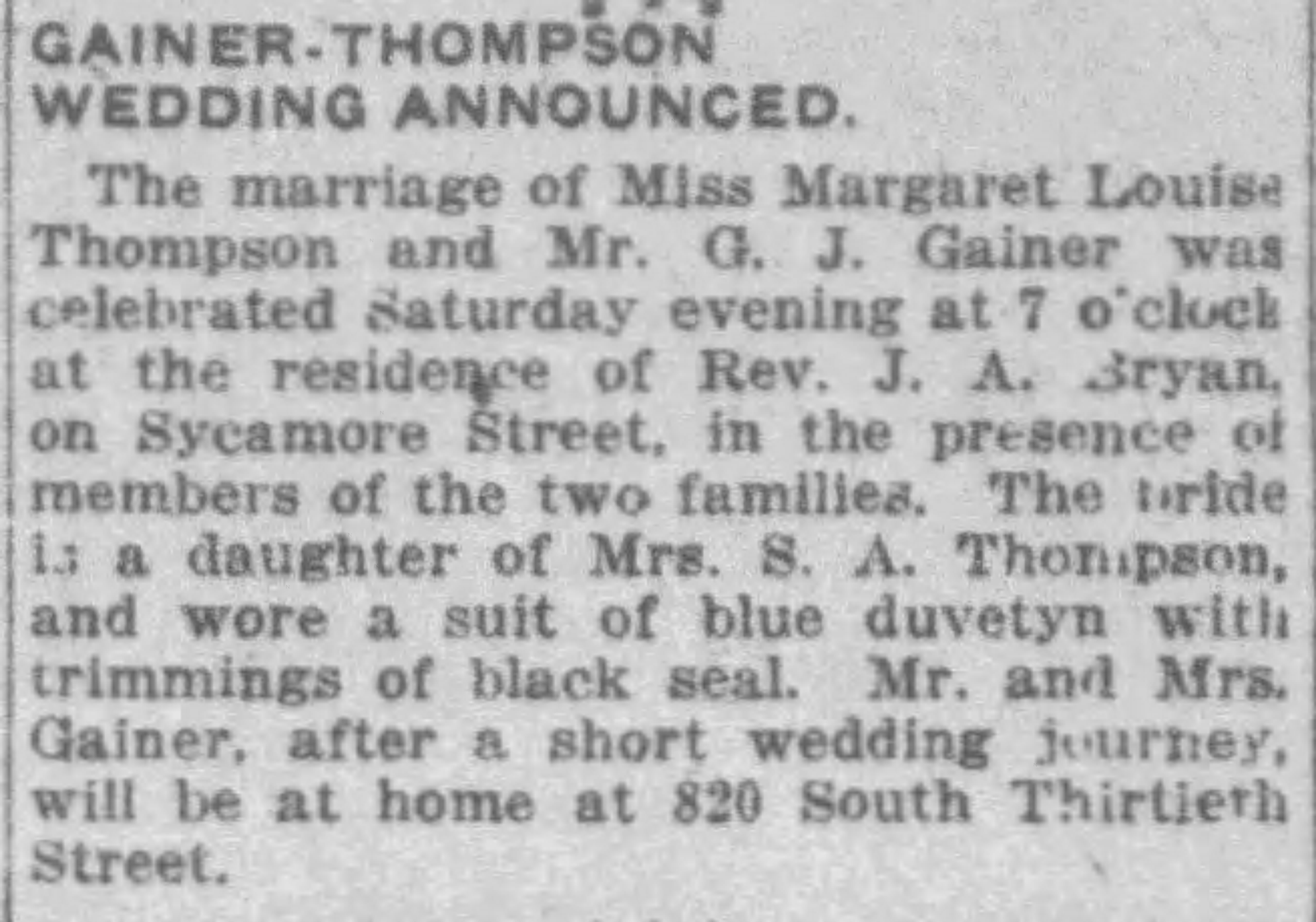 Margaret Louise Thompson-G.J. Gainer